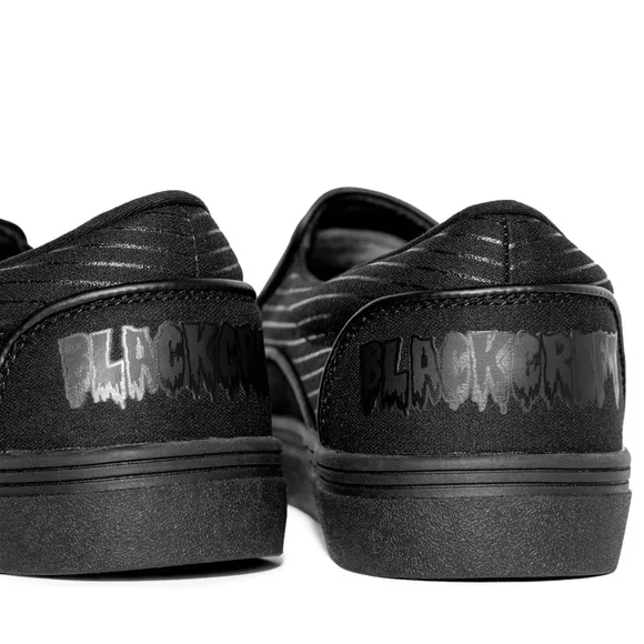 Luxury Gothic Slip-On Ouija Board Shoes Flat Black/Gloss Black New