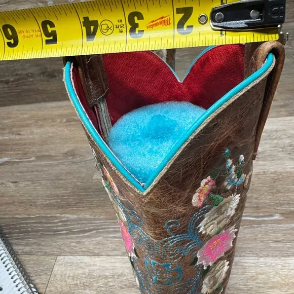 Macie Bean Rose Garden Brown Leather Western Boots Women's Size 7