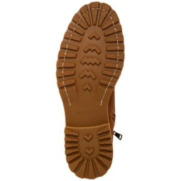 MADDEN Mens Brown Front Heel Pull-Tab M-eminor Toe Block Heel Boots Shoes 8.5 M