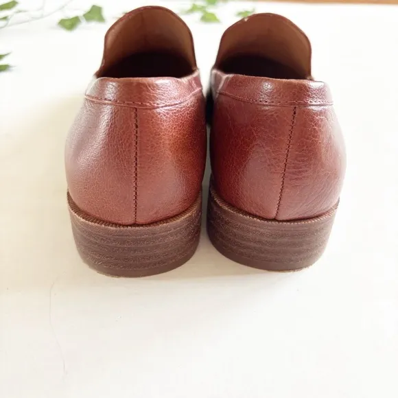 Madewell The Frances Women's 9 Dark Brown Leather Slip On Loafers Dress Shoes.