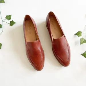 Madewell The Frances Women's 9 Dark Brown Leather Slip On Loafers Dress Shoes.