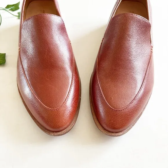 Madewell The Frances Women's 9 Dark Brown Leather Slip On Loafers Dress Shoes.