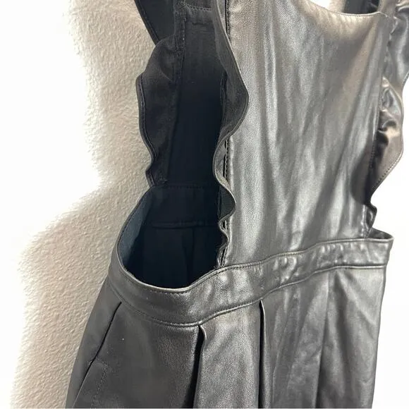 Maeve Anthropologie Faux Vegan Leather Pinafore Dress