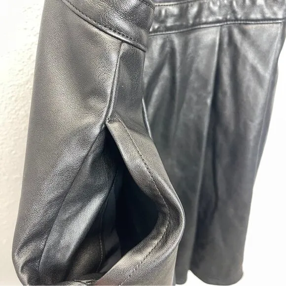 Maeve Anthropologie Faux Vegan Leather Pinafore Dress