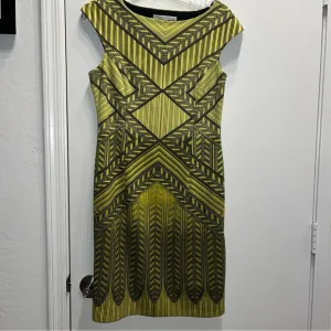Maggy London Turquoise lace Boat Neck Midi Dress. Size: 8