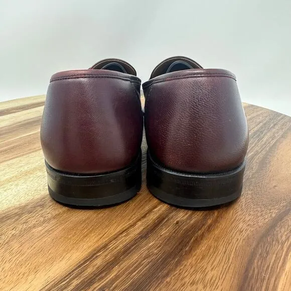 Magnanni Men’s Kiltie Tassel Loafers 10 M Burgundy Leather Slip On Shoes Spain