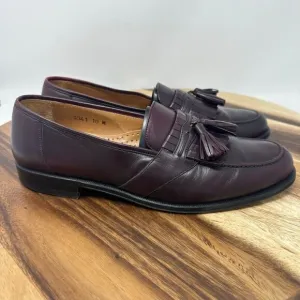 Magnanni Men’s Kiltie Tassel Loafers 10 M Burgundy Leather Slip On Shoes Spain