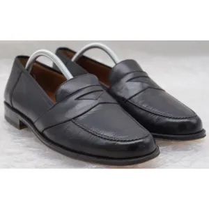 Magnanni Mens Leather Slip On Loafers Size 10.5 Black
