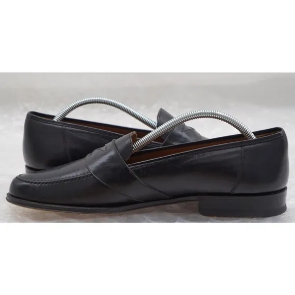 Magnanni Mens Leather Slip On Loafers Size 10.5 Black