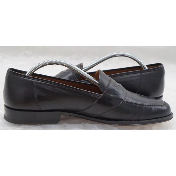 Magnanni Mens Leather Slip On Loafers Size 10.5 Black