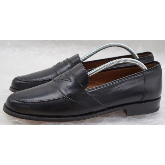 Magnanni Mens Leather Slip On Loafers Size 10.5 Black
