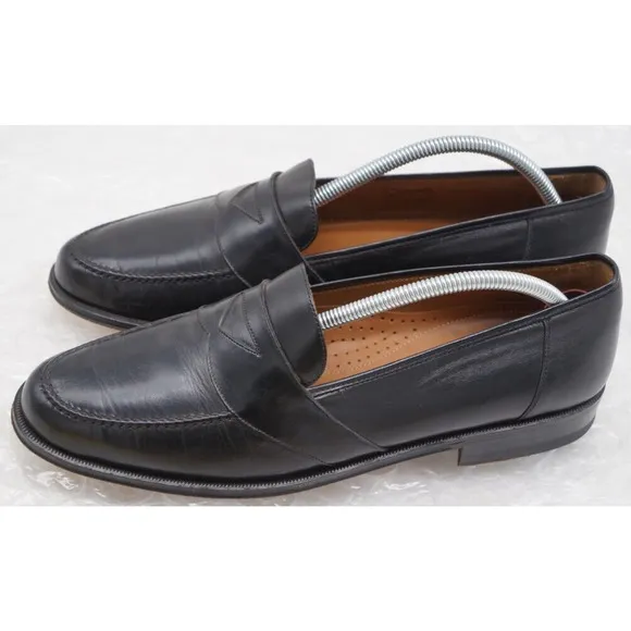 Magnanni Mens Leather Slip On Loafers Size 10.5 Black