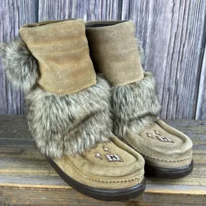 Manitobah Mukluks Waterproof Suede Boots- Size 1