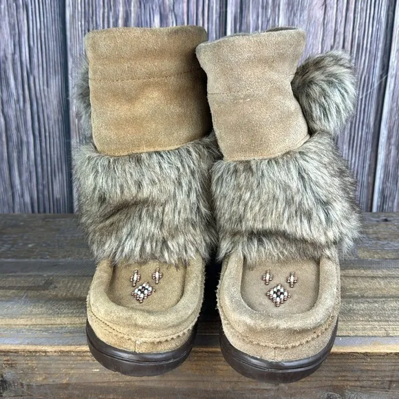 Manitobah Mukluks Waterproof Suede Boots- Size 1