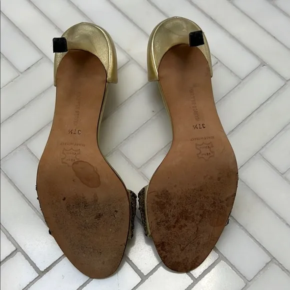 MANOLO BLAHNIK Gold Women's Heels