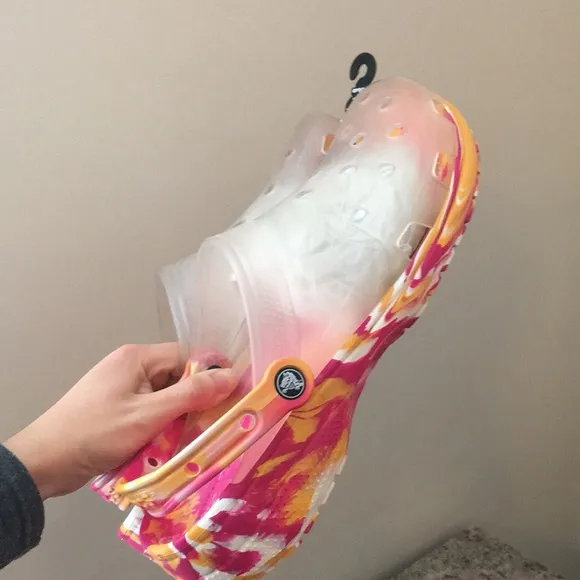 Marbled Translucent Crocs