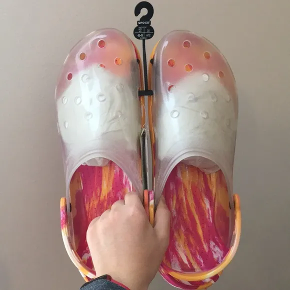 Marbled Translucent Crocs