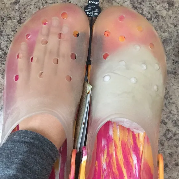 Marbled Translucent Crocs