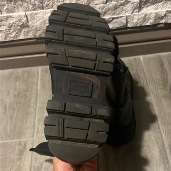 Marc Fisher Black Combat Moto Boots with Chunky Sole