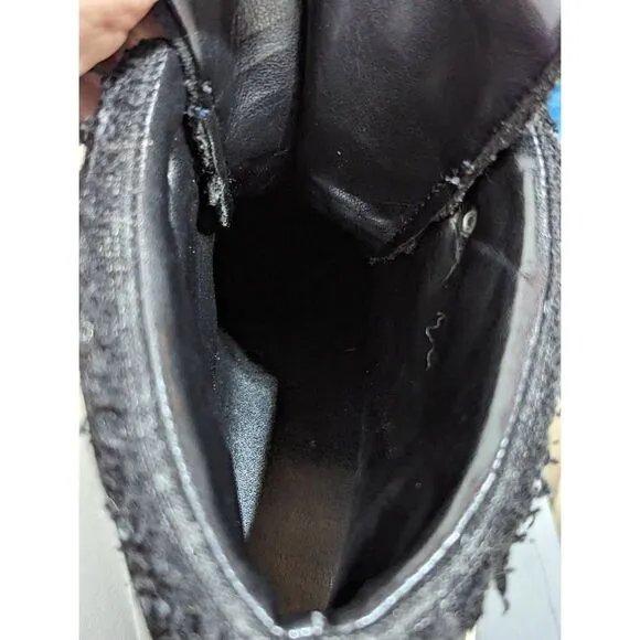 Marc Fisher Women's Black Suede Faux Fur High Top Ankle Sneaker Shoes Size 8