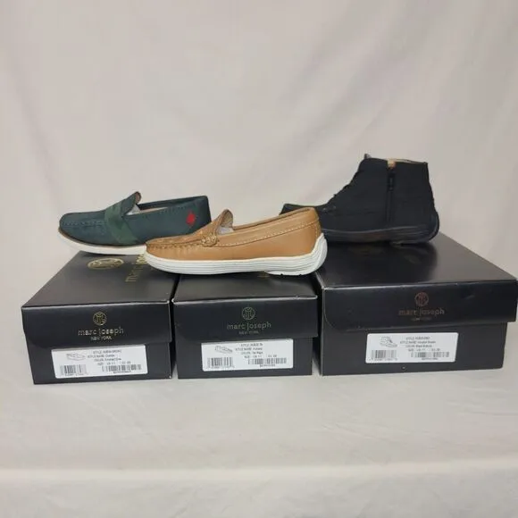 Marc Joseph New York Size 11 Kids (3 Pair) Nubu Leather 2 Loafer/ 1 Boots Bundle