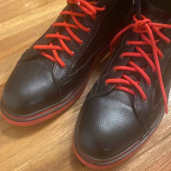 Marc Nolan Aiden Black Boots. Size 12. Red accents.