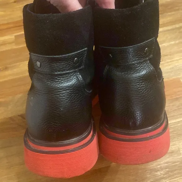 Marc Nolan Aiden Black Boots. Size 12. Red accents.