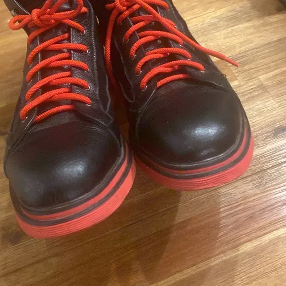 Marc Nolan Aiden Black Boots. Size 12. Red accents.