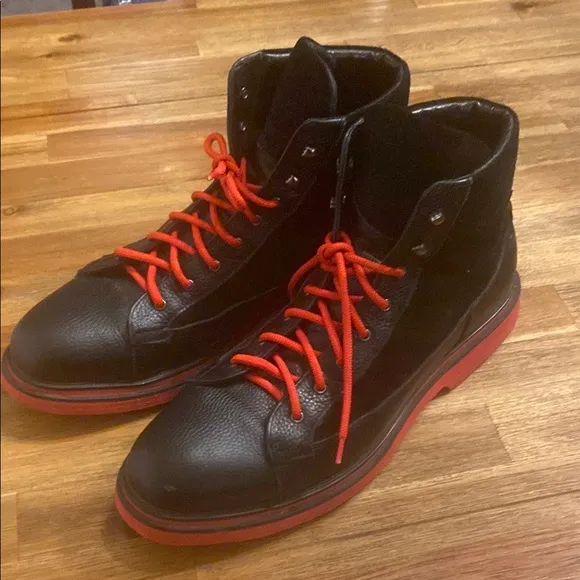 Marc Nolan Aiden Black Boots. Size 12. Red accents.