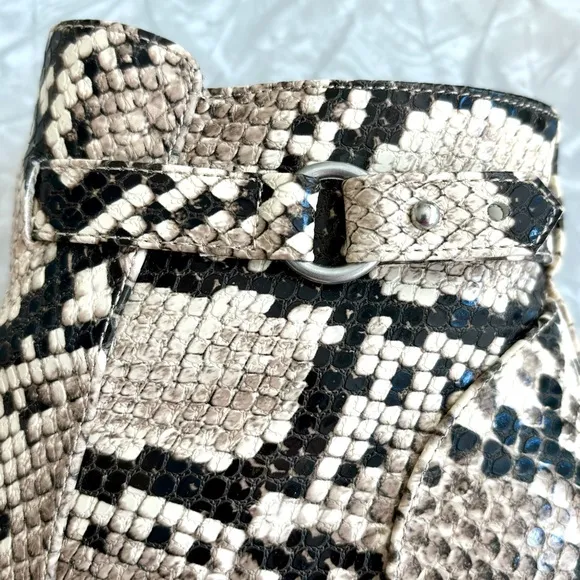 Market &amp; Spruce Stitch Fix Block Heel Snakeskin Zip Booties 7.5