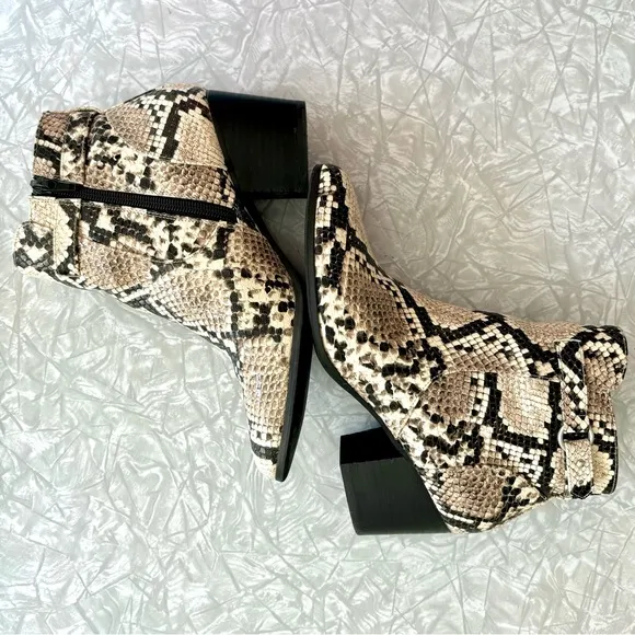 Market &amp; Spruce Stitch Fix Block Heel Snakeskin Zip Booties 7.5
