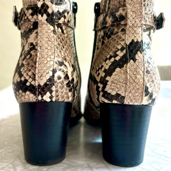 Market &amp; Spruce Stitch Fix Block Heel Snakeskin Zip Booties 7.5