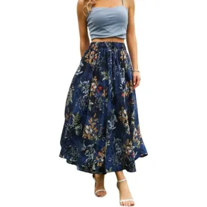 Maxi Skirts for Women with Pockets Long Midi Length Casual Skirt for Holiday
