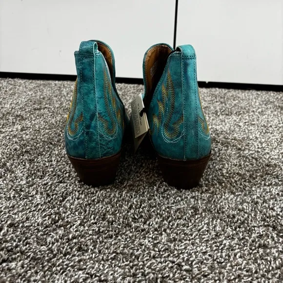 Mayra WESTERLY WESTERN LEATHER BOOTIES NEW in Bag Size 10 Turquoise