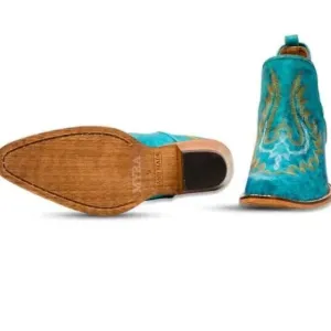 Mayra WESTERLY WESTERN LEATHER BOOTIES NEW in Bag Size 10 Turquoise