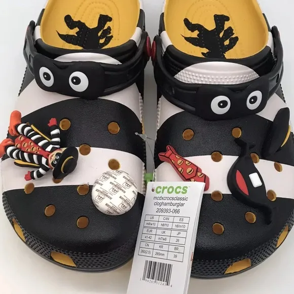 McDonald’s Hamburgler croc jibbitz charms— charms only crocs not included