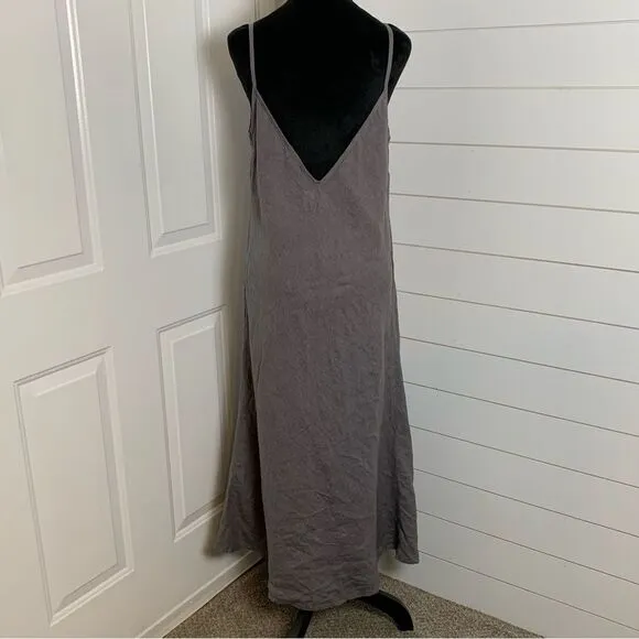 Meetra Linen handmade strap low back full length maxi dress woman’s size medium