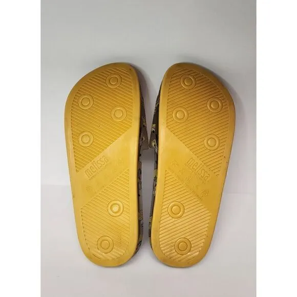 Melissa Women's Beach Slide with Mickey And Friends III Pluto Brown/Black Size 2