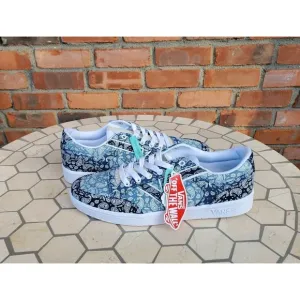 Men Sz 9 Vans Lowland CC Bandana Blue White Japanese Denim Skateboard Style