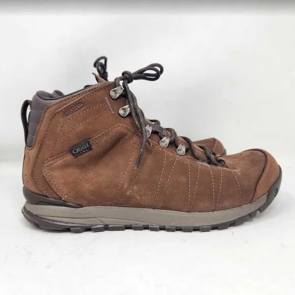 Men's 12 Oboz Bozeman Mid Leather B-Dry waterproof hiking boots Dark Earth