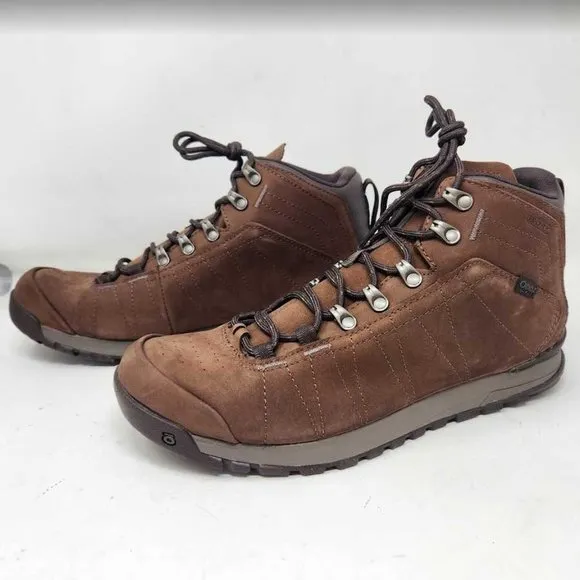 Men's 12 Oboz Bozeman Mid Leather B-Dry waterproof hiking boots Dark Earth