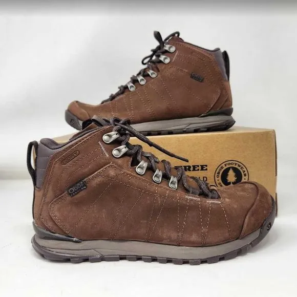 Men's 8 Oboz Bozeman Mid Leahter B-Dry waterproof hiking boots Dark Earth