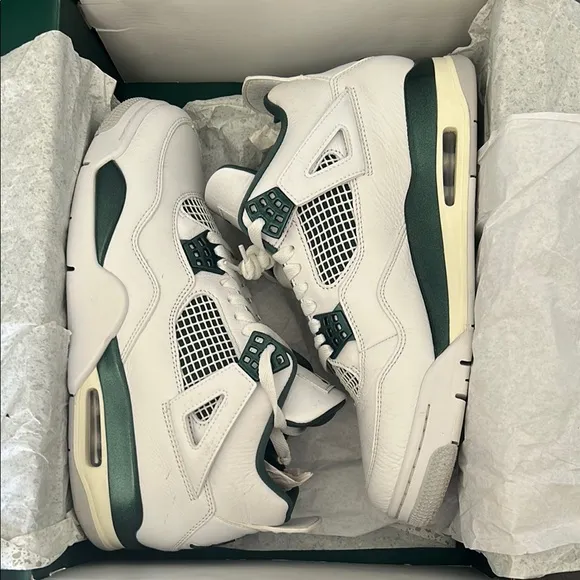 Men's Air Jordan 4 Retro White/Oxidized Green-White size 9.5m