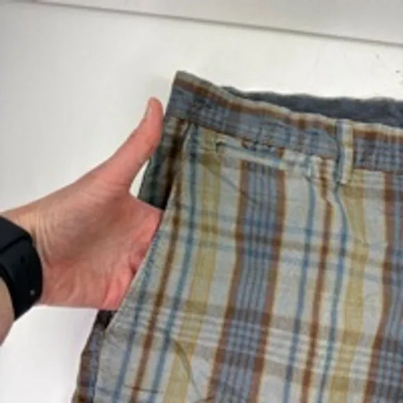 Men's Banana Republic Blue Plaid Shorts Size 32