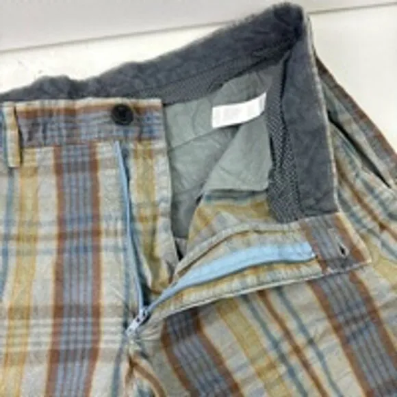 Men's Banana Republic Blue Plaid Shorts Size 32