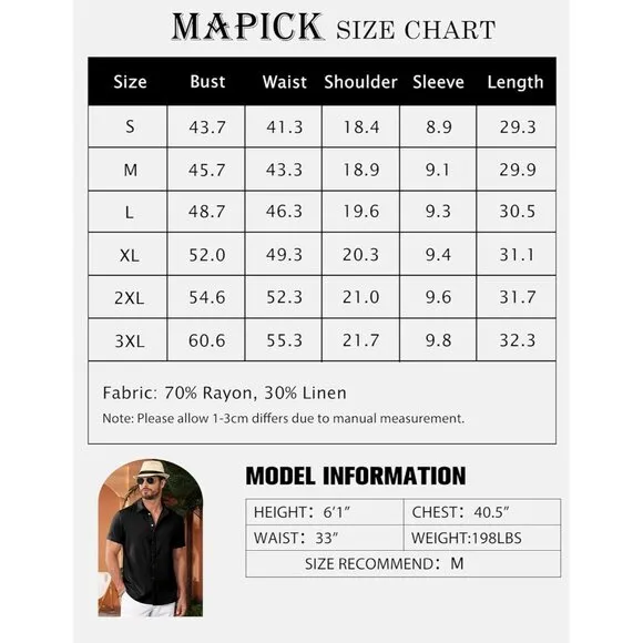 Men's Black Linen Short Sleeve Button Down Casual Shirt Business Dress