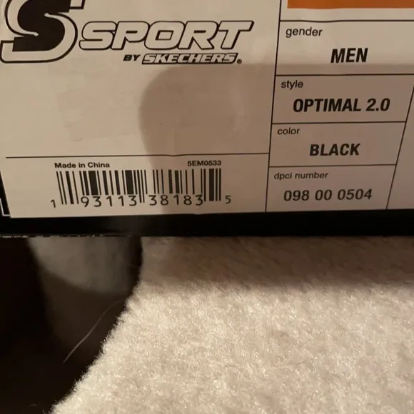 Men’s Black Sport by Skechers slip on shoes new