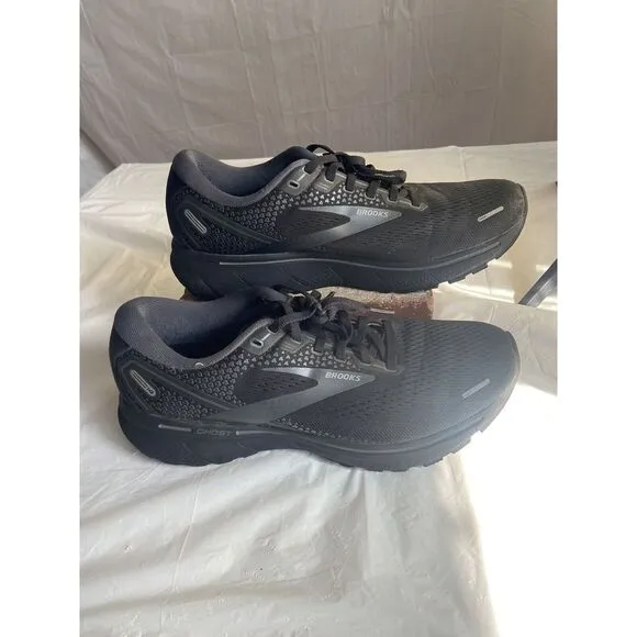 Men's‎ Brooks Ghost 14 All Black Running Shoes-DNA Soft Soles-Size 10.5