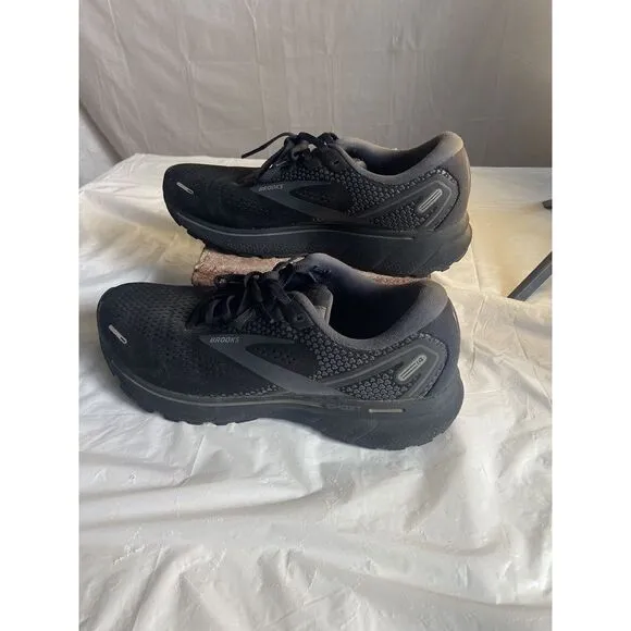 Men's‎ Brooks Ghost 14 All Black Running Shoes-DNA Soft Soles-Size 10.5