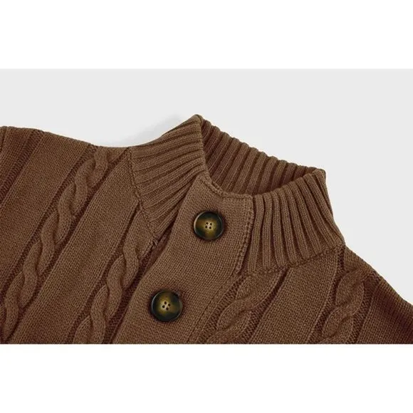 𝅺MEN'S Cardigan Sweater Button Down - Brown
